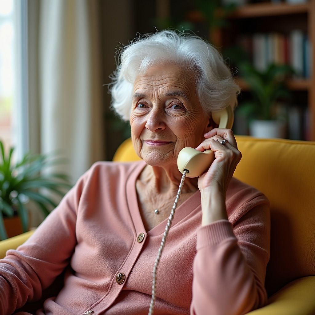 Persona anziana che parla al telefono per organizzare un appuntamento medico